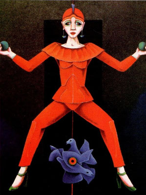 Tänzerin in Rot  1994  90 x 120