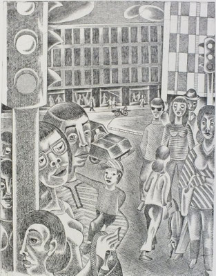 Ampel  1977  30 x 39,5 ( Ätz )      ( 8 )