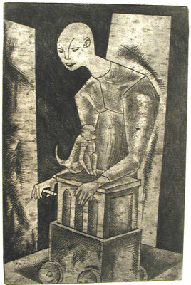 Leierkastenmann II  1957  20 x 31           ( 3 )