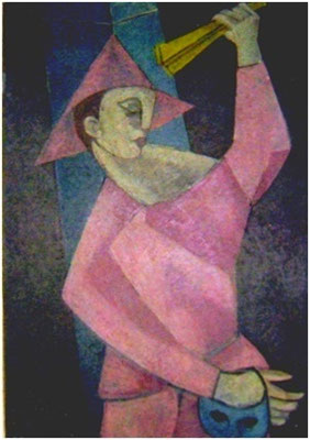 Harlekin mit Fächer    1953        100 x 138