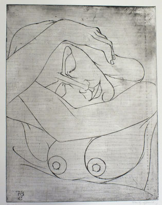 Schlafende ( Halbakt )  1978  37,5 x 48          ( 4 )
