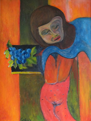 Mädchen mit Traube  2009  75 x 100