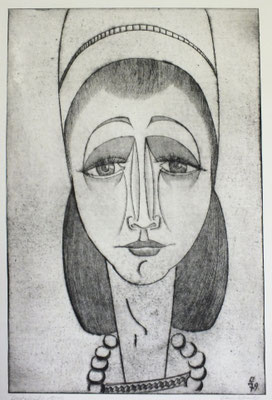 Frau mit Perlenkette  1979  36 x 54,5        ( 4 )