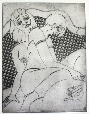 Paar auf dem Sofa  1980  30 x 39,5