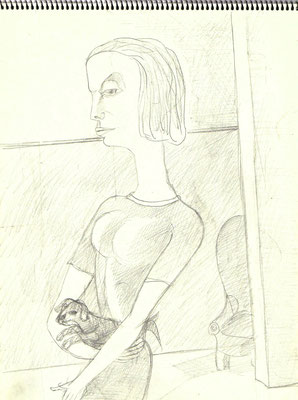 Blatt Nr. 11  1982  ( Öl )  Frau mit Hund  1985  V.V.152