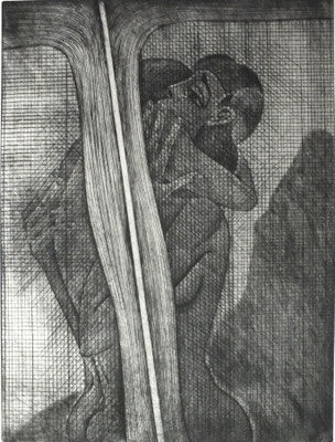Paar vor Fenster  1976  30 x 39,5  ( Ätz )