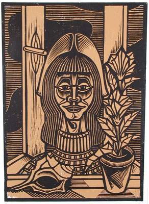 Frau am Fenster  1984  40 x 55