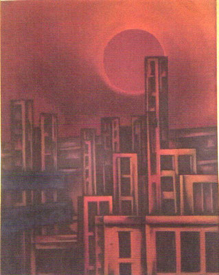 Stadt mit dunkler Sonne ( Tote Stadt )  1969    100 x 125  V.V.46