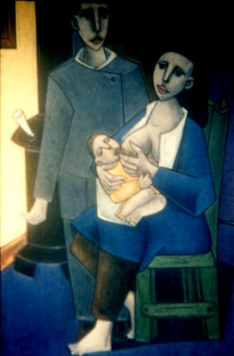 Stillende Frau und Mann  V.V 180
