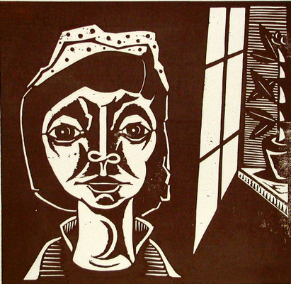 Frau mit Mütze  1998  47 x 45