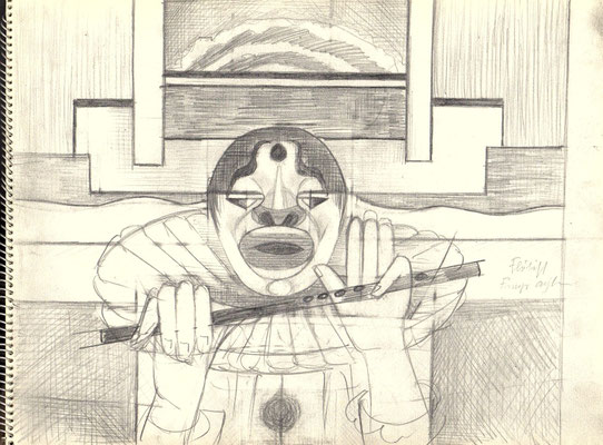 Blatt Nr. 12  11.1968  ( Öl )  Flötist  1998 V.V.228