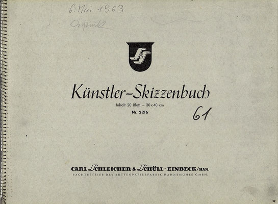 Skizzenblock  61  Datum  6.5.1963   12 Blätter