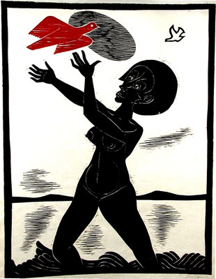Akt mit Vogel  1979  60 x 78