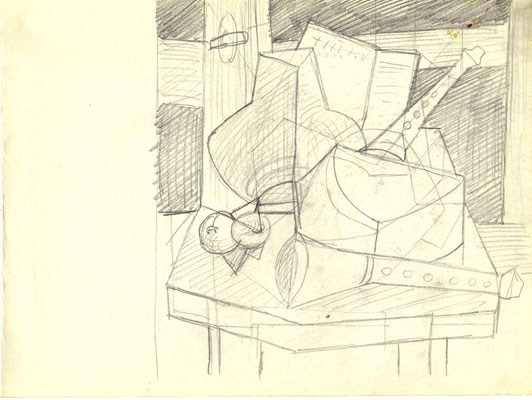 Blatt Nr.2   4.1954   ( 2 x Öl )  Stillleben mit Flöte  I + II   1957   V.V.1     V.V.1a 