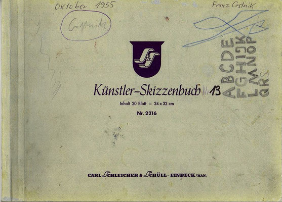Skizzenblock  13  Datum  10,1955   8 Blätter     
