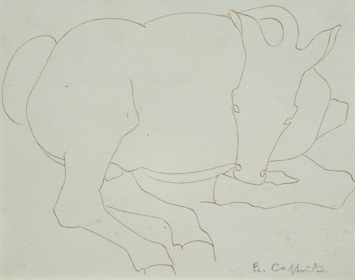 Tier Studie  1948  22,5 x 18 ( Sepia Tinte )