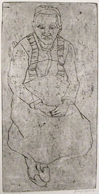 Frau Öl ( Sitzende ) 1952  21 x 42,5            ( 2 )
