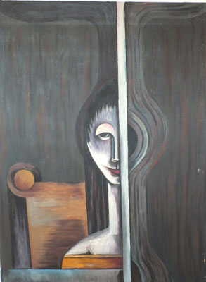 Mädchen am Fenster  1970    86 x 116  V.V.32/3