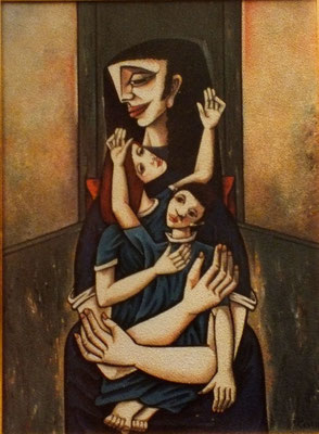 Mutter mit zwei Kindern  1982    91,5 x 125  V.V. 60