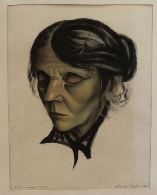 Tante Mina  Colorierte Zeichnung  1949   49 x 60   A.V. 16