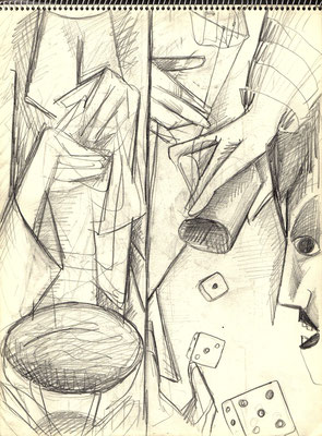 Blatt Nr. 7  1968  ( Öl )  Große Kreuzigung ( Ausschnitt )  V.V.85