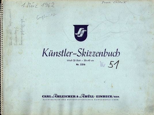 Skizzenblock  51  Datum  1.3.1962   30 Blätter