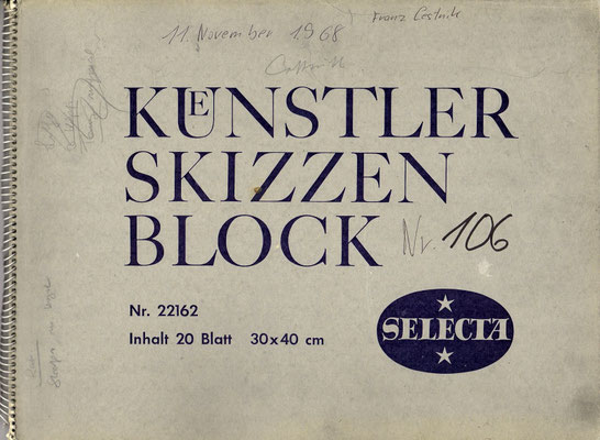 Skizzenblock  106   Datum  11.11.1968   20 Blätter