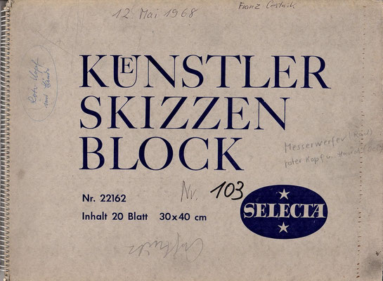 Skizzenblock  103  Datum  12.5.1968   19 Blätter
