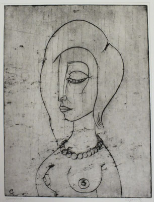 Halbakt mit Perlenkette  1970  30 x 39,5               ( 3 )