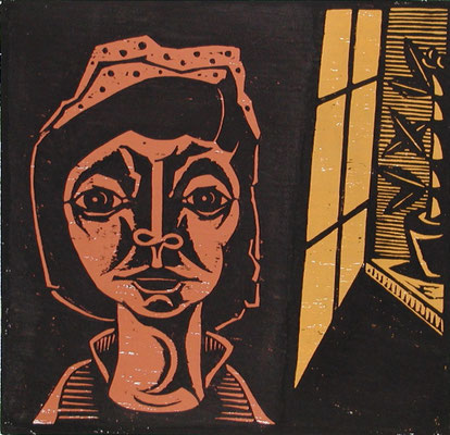 Frau mit Mütze  1998  47 x 45