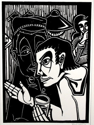 In der Taverne  1984  40 x 55    Platte vorhanden