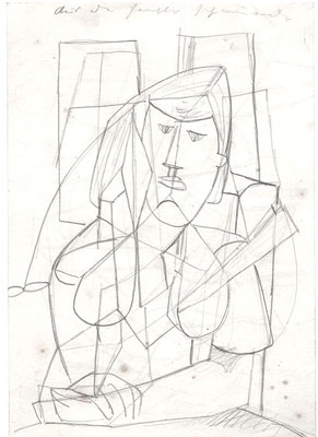 Blatt Nr. 11  1953   ( Öl )   Frau mit Gewächs  1954     V.V.210-3 