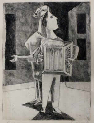 Straßenmusikanten I  1955  23,9 x 32       Kahle Sammlung