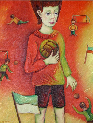 Junge mit Ball  1980  70 x 90