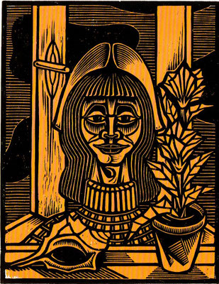 Frau am Fenster  1984    40 x 55  H.G.V. 20