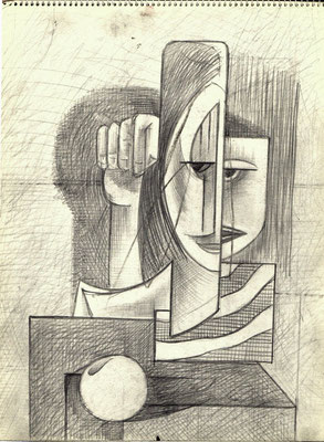 Bild Nr. 6   4.1968  ( Öl )  Masken  1969  V.V.201