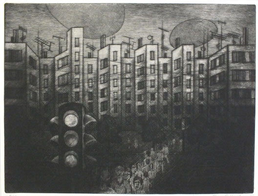 Nächtliche Stadt  1976  39 x 29,5      ( 6 )