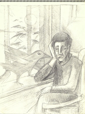 BlattNr. 5  1980  ( Öl )  Versunken vor offenem Fenster  1983  V.V.131