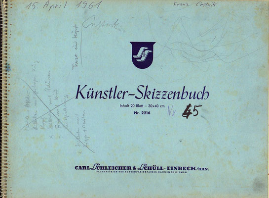 Skizzenblock  45  Datum  15.4.1961    26 Blätter