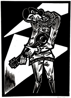 Gitarrenspieler  1984  40 x 55    Platte vorhanden
