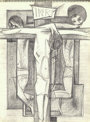 latt Nr.3  3.1967  ( Öl )  Ausschnitt große Kreuzigung  1967  V.V.85