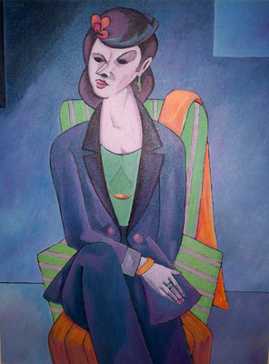Dame im Kostüm  2004  75 x 100