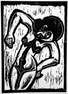 Frauenakt  1983  40 x 55         Platte vorhanden