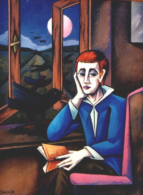 Versunkener vor offenem Fenster  1983    84 x 110  V.V. 131