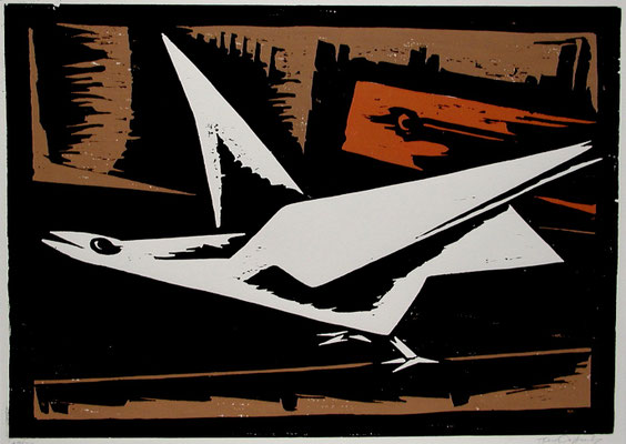 Laufender Vogel  1966  65 x 47          Platte vorhanden