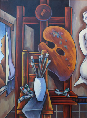Stillleben mit Palette  1990  85 x 115