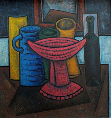 Obstschale mit Krügen  1964  76 x 79