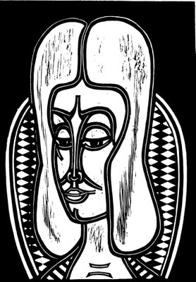 Frau vor Sessel  1984  39 x 55     Platte vorhanden