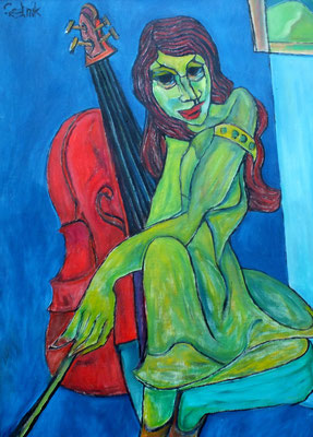Cello Spielerin  2009  75 x 100