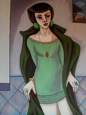 Frau im Mantel  2001  82 x 110